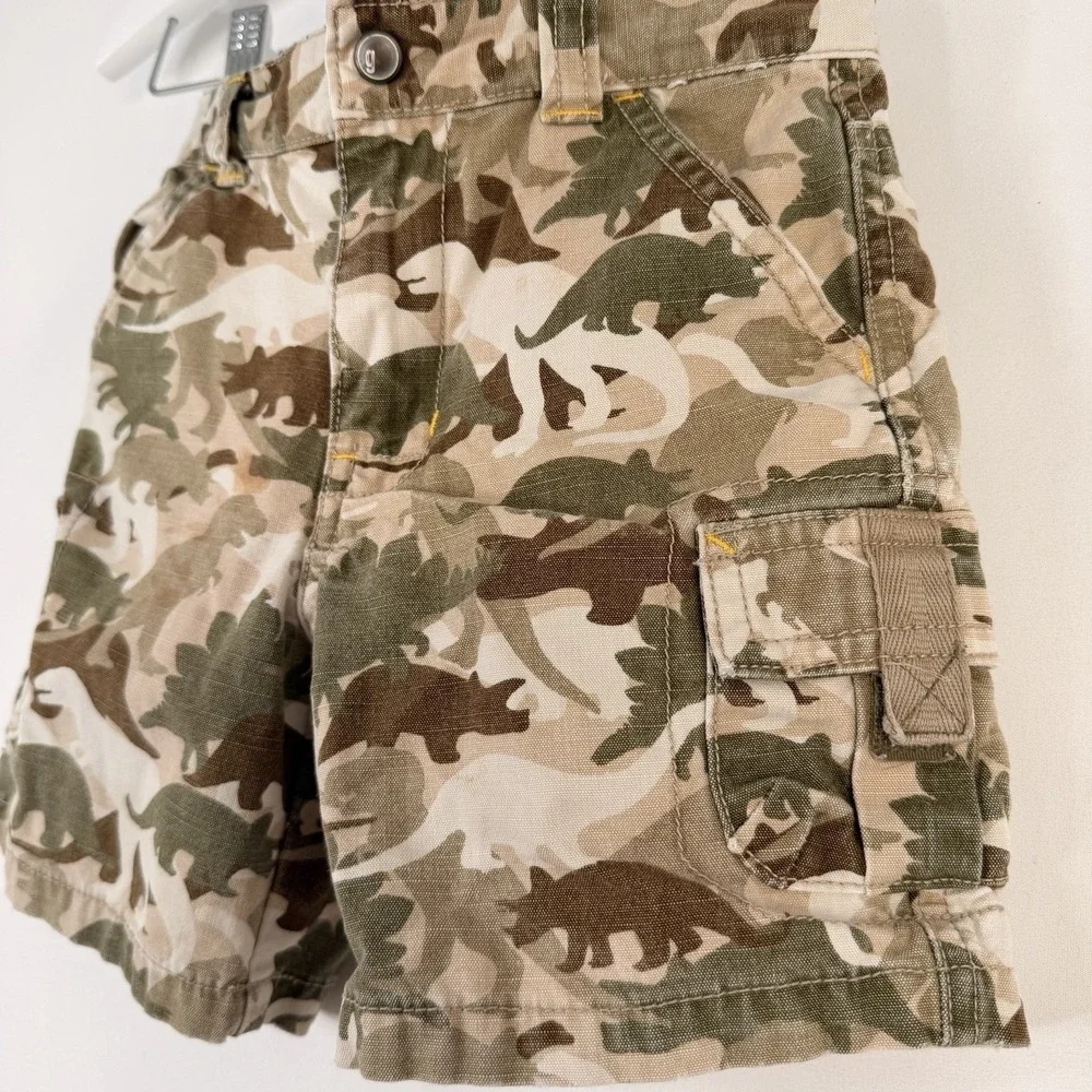 Gymboree 2T Boys dinosaur camo cargo VTG‎ Y2K Cotton Canvas Pockets 4